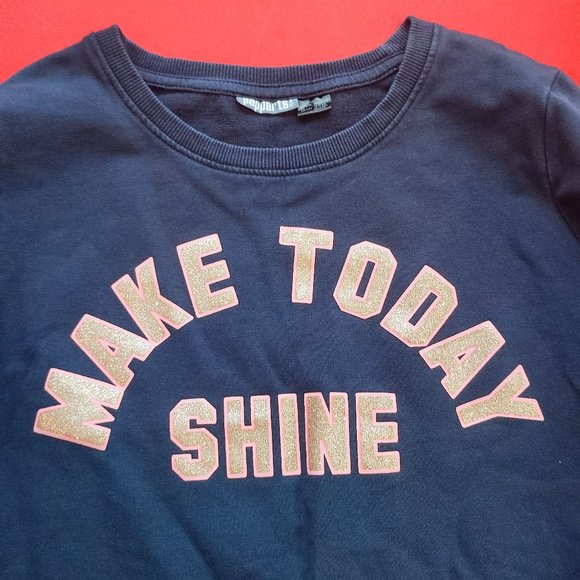 Navy & pink long sleeve sweatshirt girl size 158/164 - Picture 2 of 6